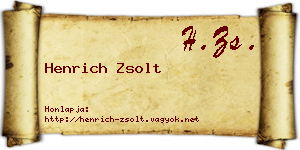 Henrich Zsolt névjegykártya